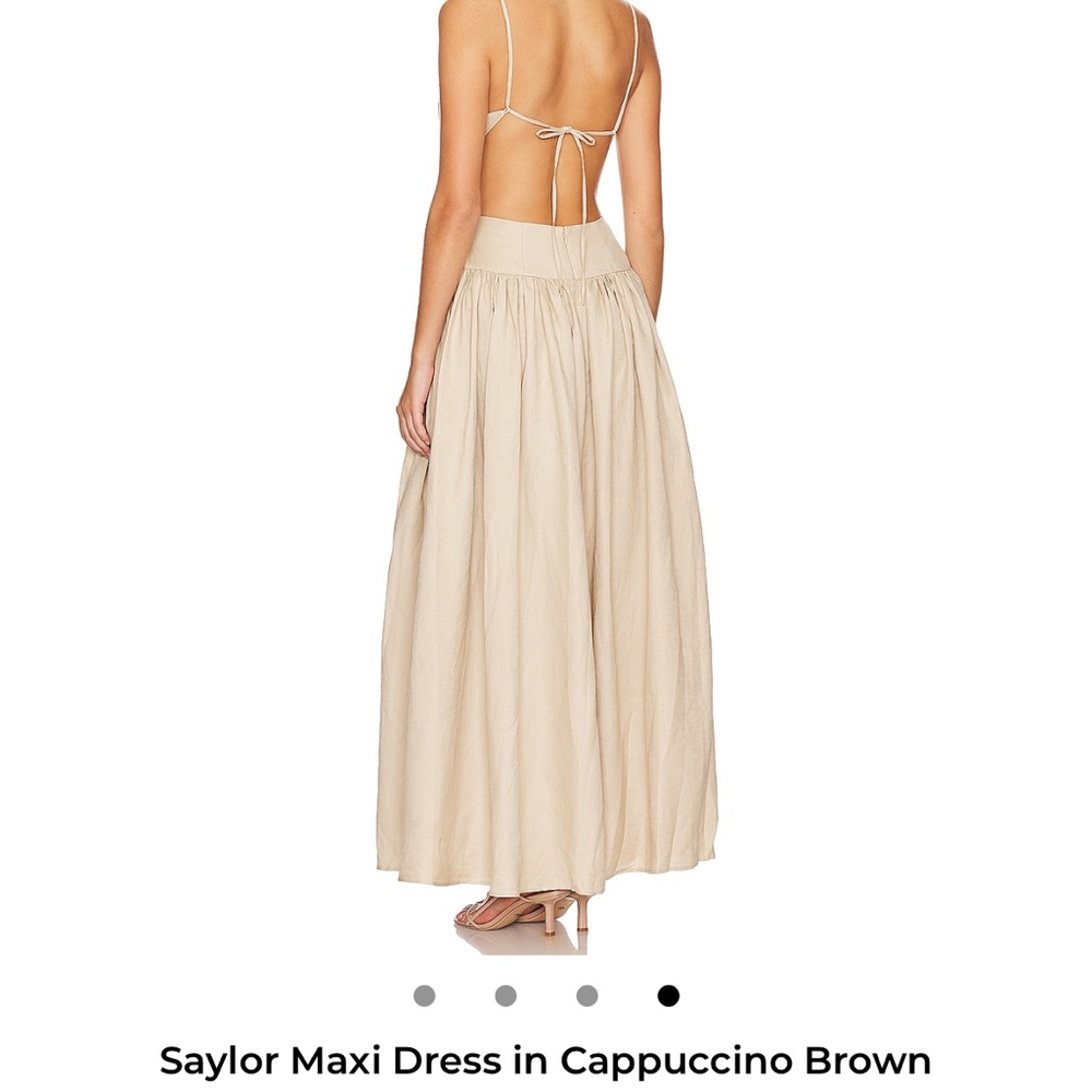 SAYLOR Creamy Beige Spaghetti-Strap Maxi Dress - Picture 2 of 3